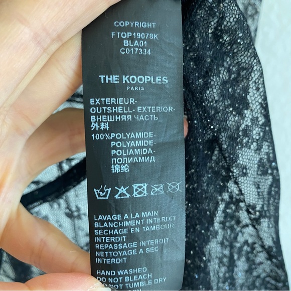 The Kooples Glitter Flowers Sheer Peplum Top - Picture 9 of 9